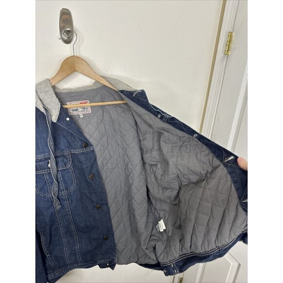 Vintage MWG Storm Rider Jean Denim Jacket Men XL Hooded Lined - Picture 6 of 8